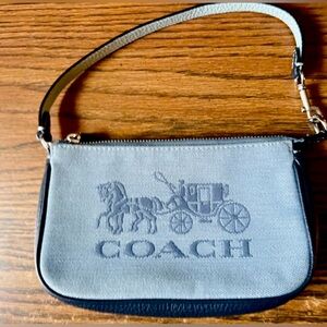 Coach Denim Nolita Bag Clutch With Leather Strap, Horse And Carriage Logo